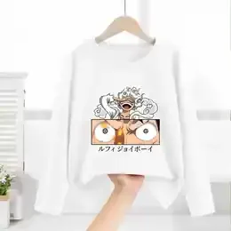 One Piece Long Sleeves Anime Printed Tops Base Layer Shirt Boy Girl T-shirt Fashion Pullover Children Tee Spring Autumn Clothes product image