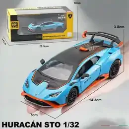 CCA 1:32 Lamborghini Huracan STO Diecast Model Car Pull Back Toy Vehicle with Opening Doors Zinc Alloy Body Kids Gift Collection product image