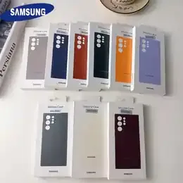Original Liquid Silicone Solid Color Phone Case For Samsung Galaxy S26 S25 S24 S23 S22 Ultra S24 Plus FE Case With Official Box product image