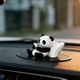 Panda Sculpture Ornament, Desktop Office Decoration, Car Decor, Creative Animal Model, Collectible Figurines, Car Ornament product image