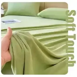 Winter Warm Thickened Milk Velvet Bedding Set - Premium Soft Solid Color Skin-Friendly Washable 3-Piece Bed Sheet Set Home Decor product image
