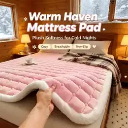 Luxury Fluffy Fleece Mattress Pad Thickened Quilted Bed Sheet Mattress Topper Soft Warm Bed Mat For Home Double Queen King Size product image