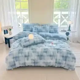 Extra Soft Cozy Class A Charming Bubble Rabbit Plush Fleece Duvet Cover Skin Friendly Thicken Warm Autumn Winter Christmas Gift product image
