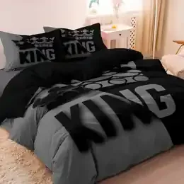 3pcs King & Queen Size Bed Pattern Down Duvet Cover Set Soft and Comfortable Bedroom and Dormitory Decoration Bedding Set product image