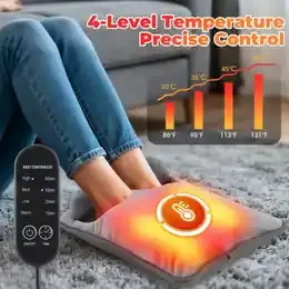 Electric Foot Heating Pad Household Foot Warmer Heater Mat with 4 Heat Levels & 4 Timers Fast Heating for Bed Office Winter Use product image