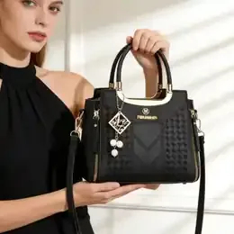3-Piece Women's Handbag Set Lychee-Grain PU Leather Solid Color Crossbody Bag with Premium Texture product image