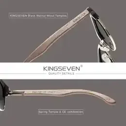 KINGSEVEN Brand Walnut Sunglasses Men Women Polarized UV400 Lens Wood Round Frame Glasses Vintage Retro Luxury Eyewear Patchwork product image