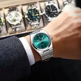 POEDAGAR Luxury Men's Watches Waterproof Luminous Date Week Men Watch Stainless Steel Casual Fashion Quartz Man Wristwatch Reloj product image