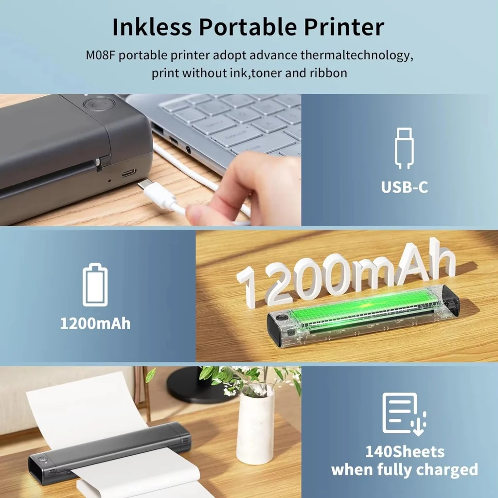 Phomemo M08F A4 Portable Thermal Printer • Wireless & Inkless product image