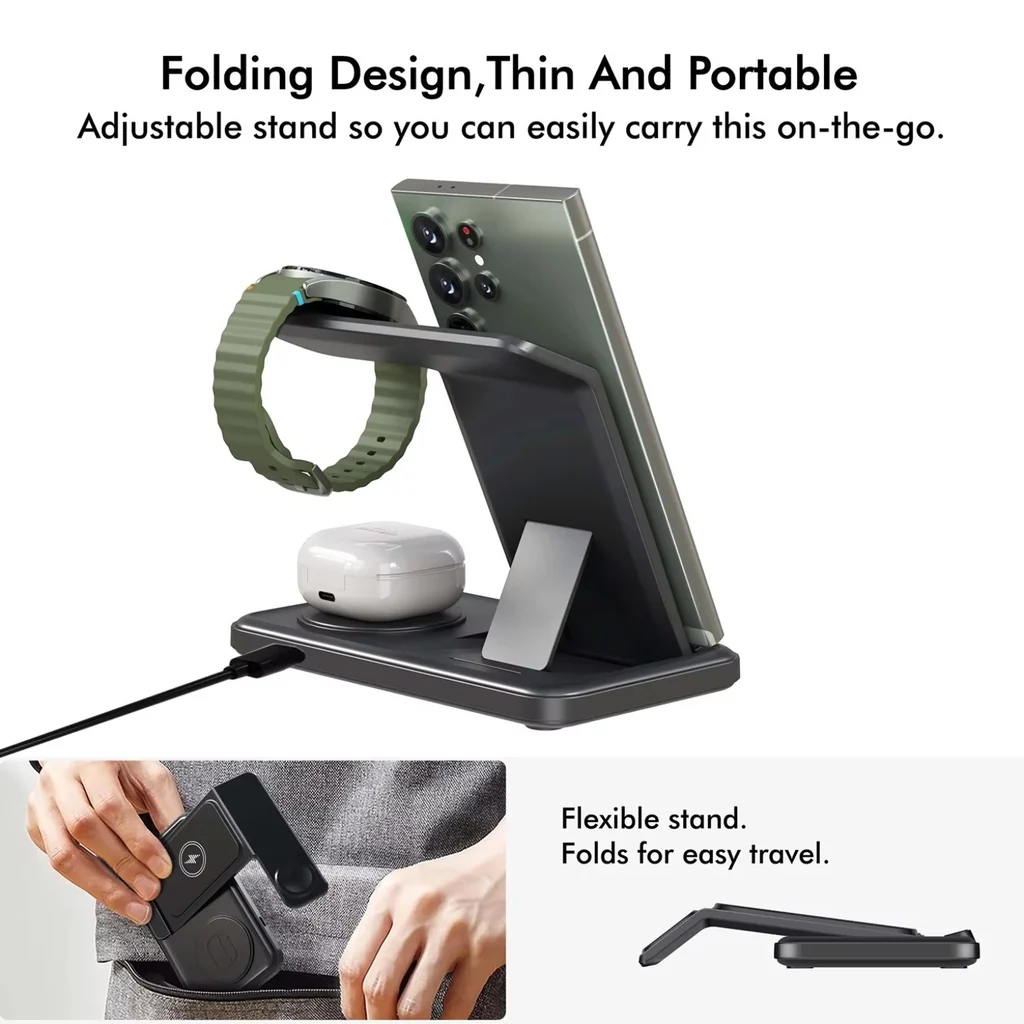 Desktop 3-in-1 Wireless Charger Station for Samsung Galaxy product image