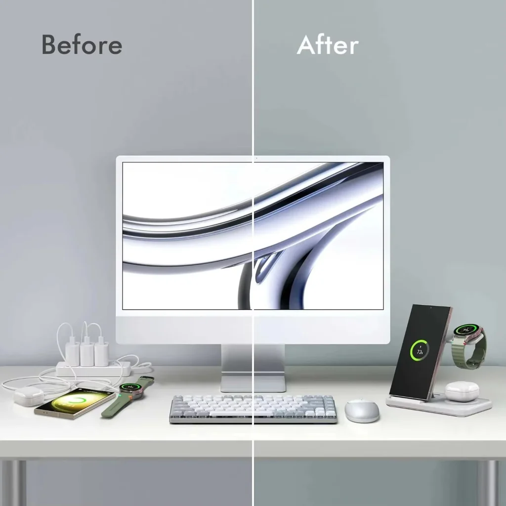 Desktop 3-in-1 Wireless Charger Station for Samsung Galaxy product image