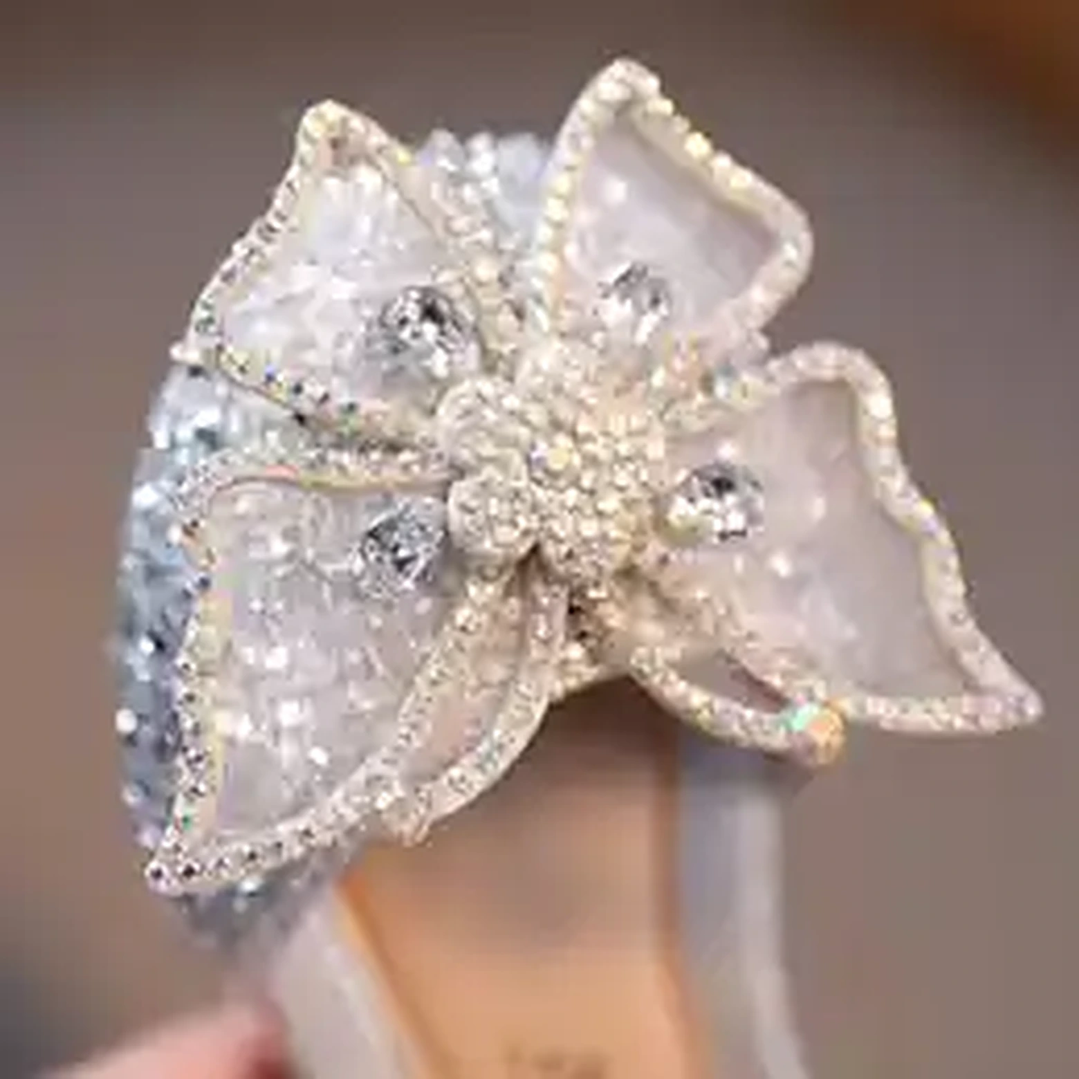 Girls Princess Bow Sandals – Rhinestone Sequin Dress Shoes product image