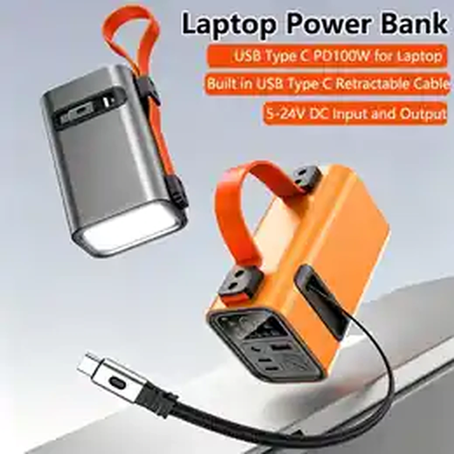 120W 20000mAh Power Bank • Built-in 4 Cables product image