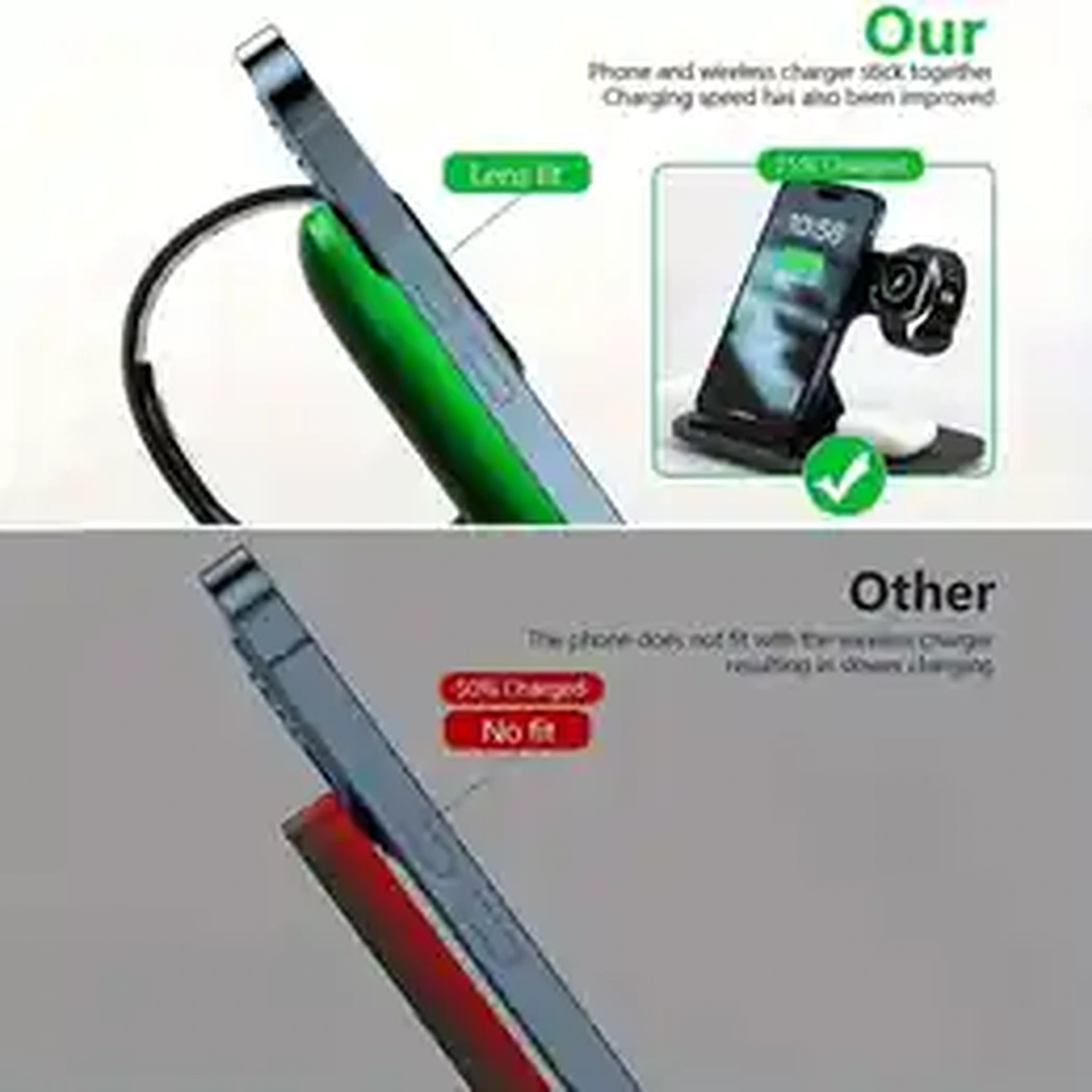 Foldable 3-in-1 Wireless Charging Station • Phone, Watch & AirPods product image