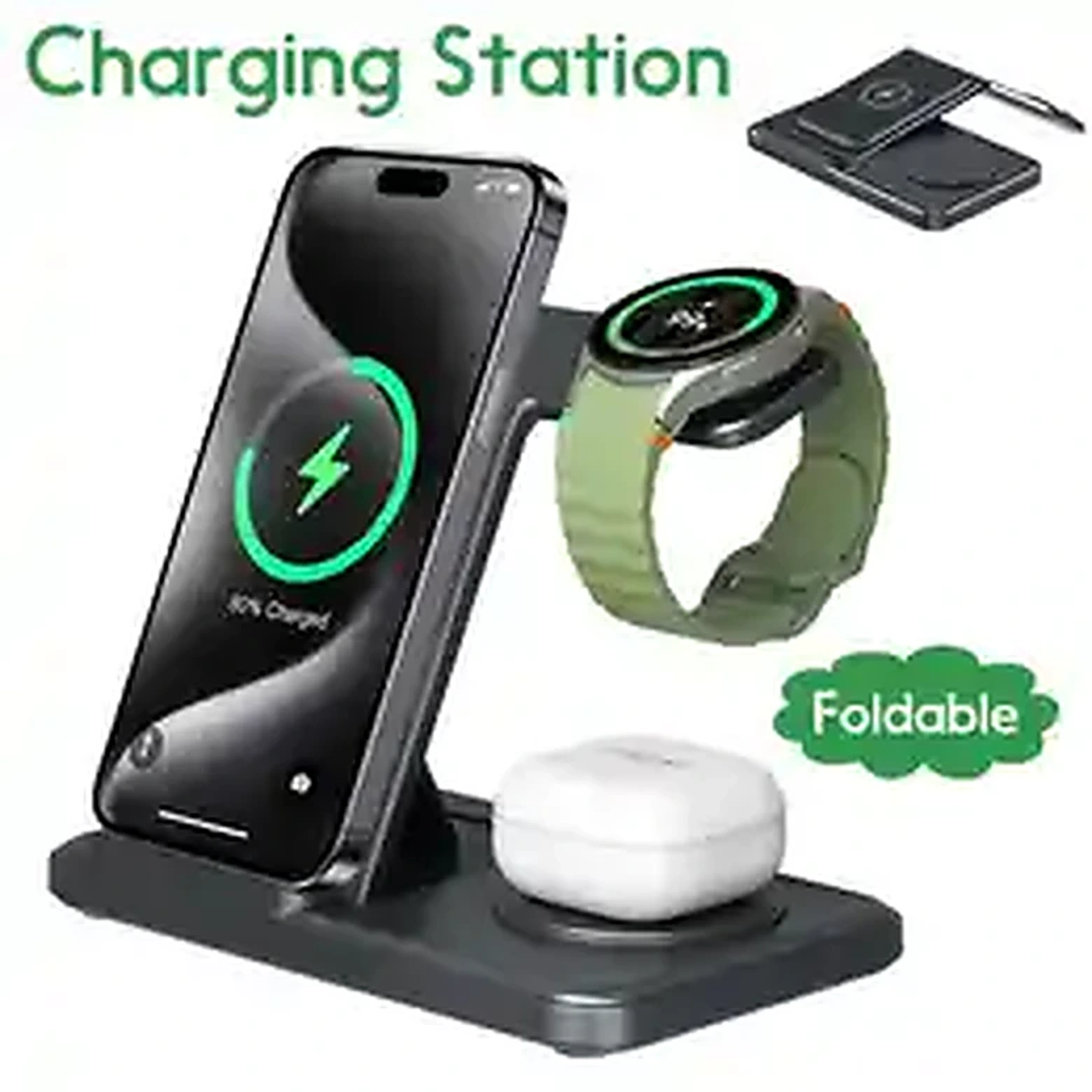 Desktop 3-in-1 Wireless Charger Station for Samsung Galaxy product image