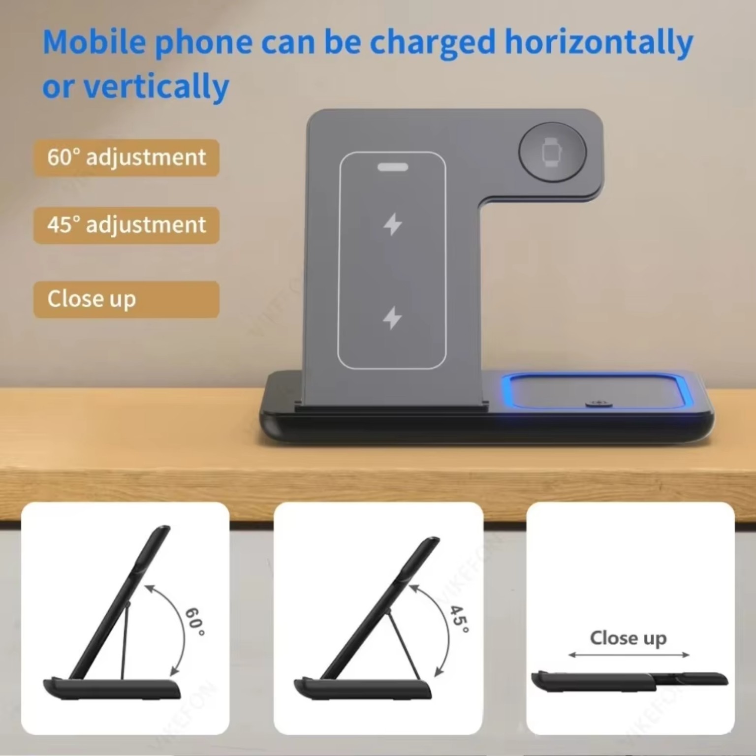 Foldable 3-in-1 Wireless Charging Station • Phone, Watch & AirPods product image