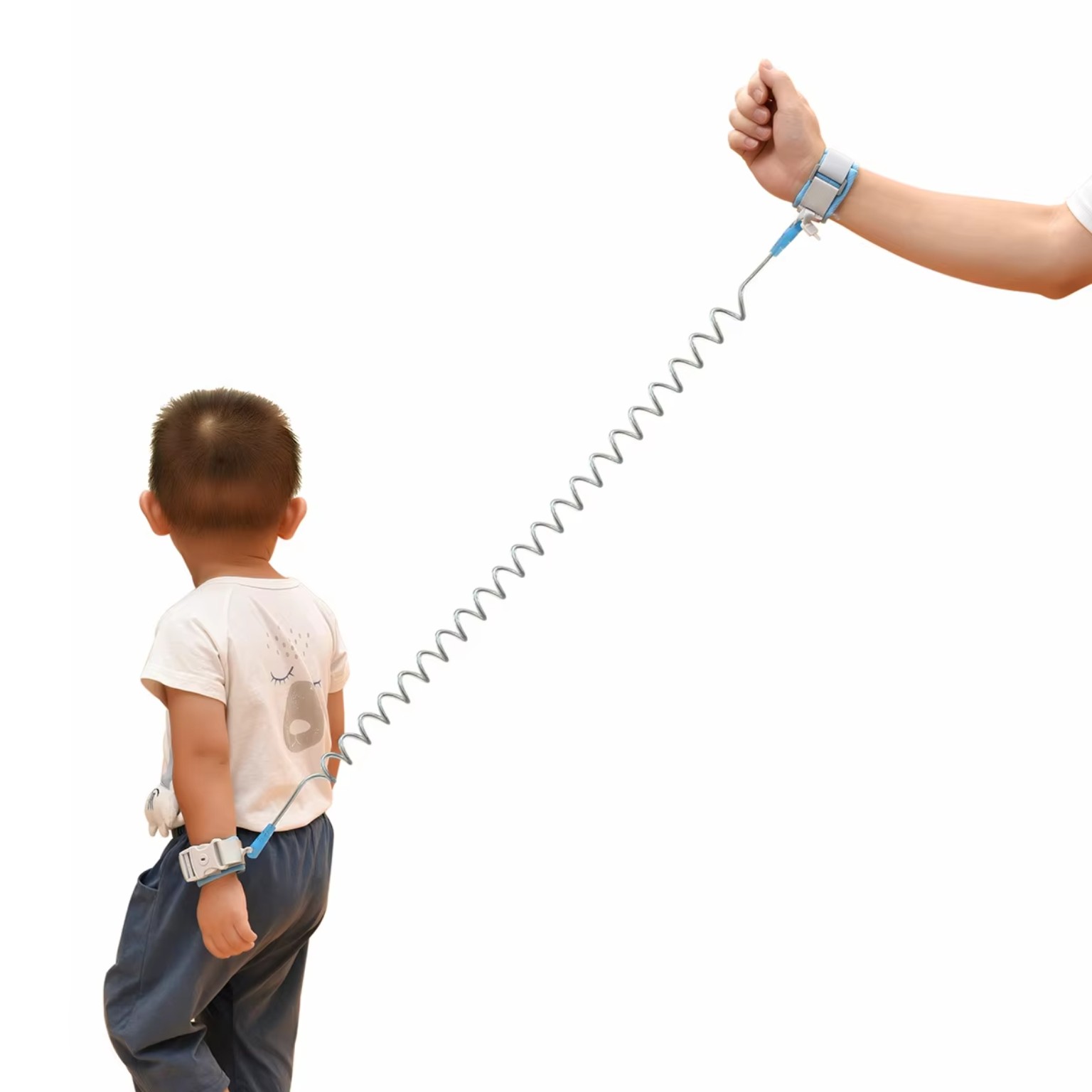 Child Safety Harness Wrist Link & Adjustable Coiled Leash product image