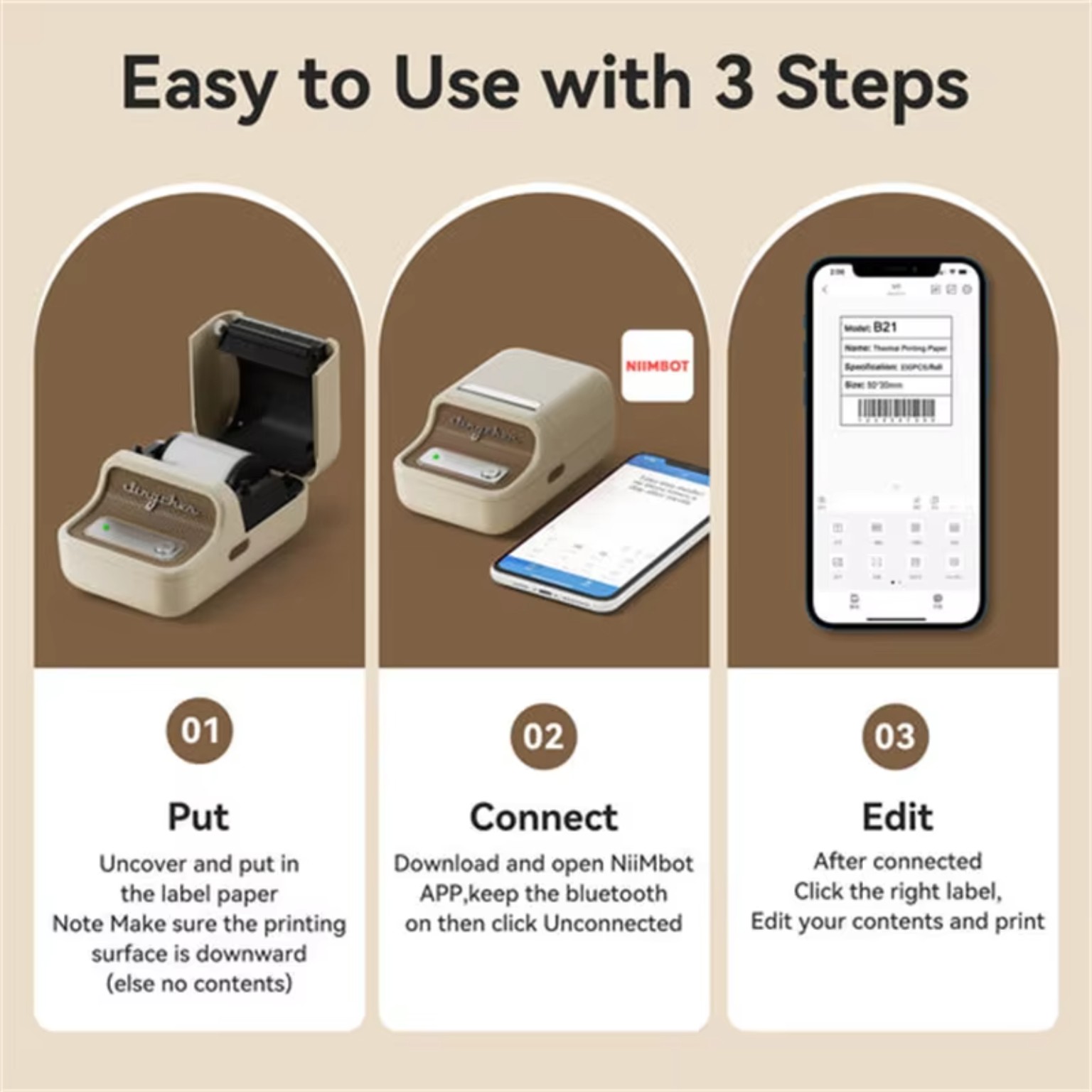 NIIMBOT B21/B1 Portable Thermal Label Printer • Bluetooth product image