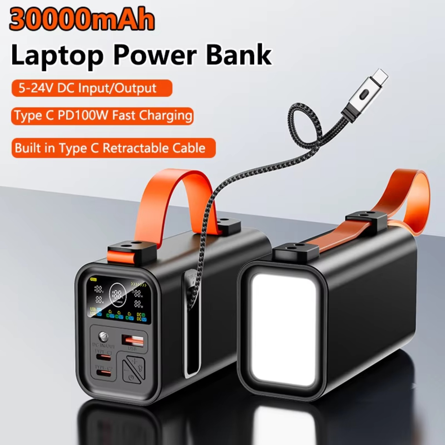 30000mAh Laptop Power Bank • USB-C PD 100W Fast Charging product image