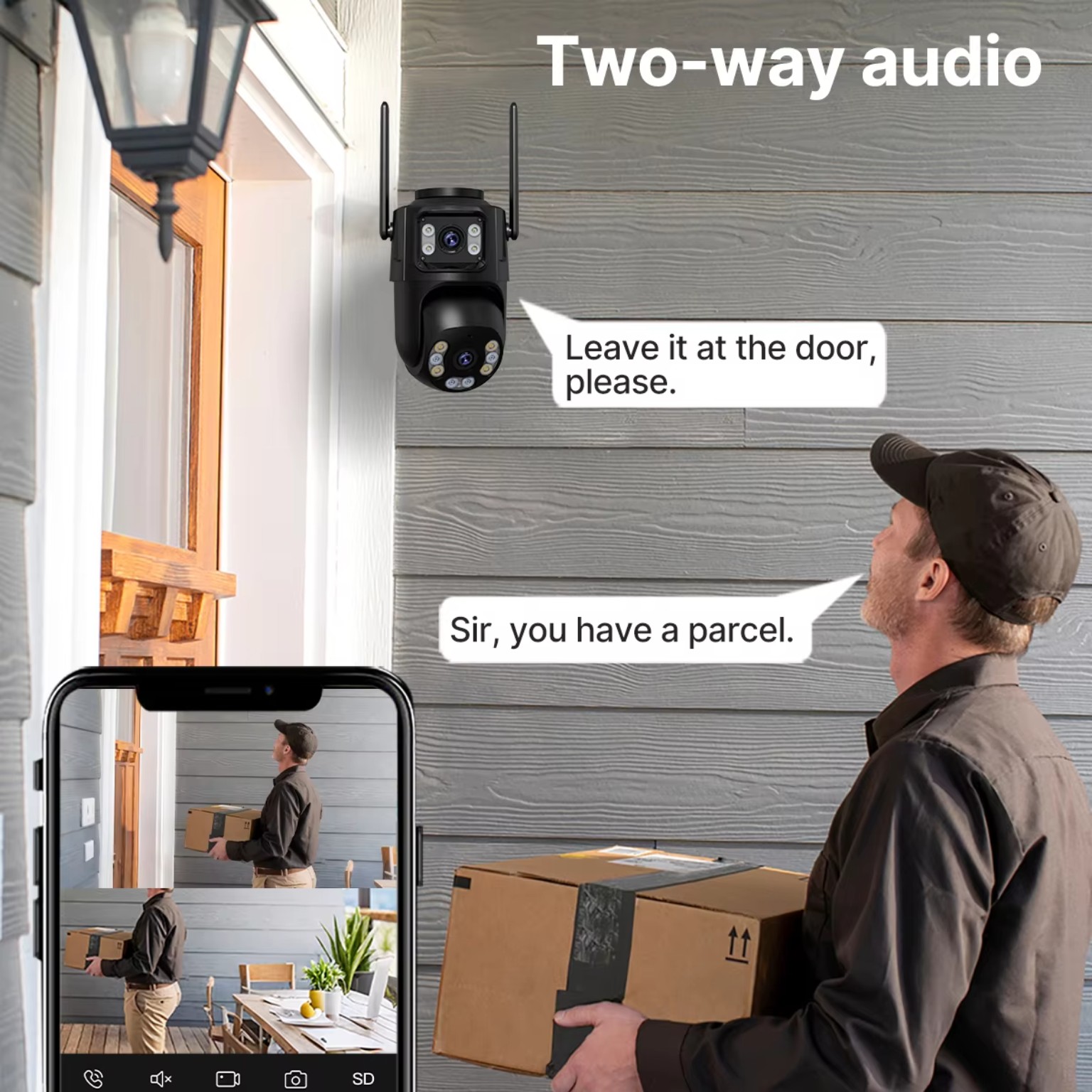 4K 8MP WiFi PTZ Outdoor Dual Lens Security Camera product image