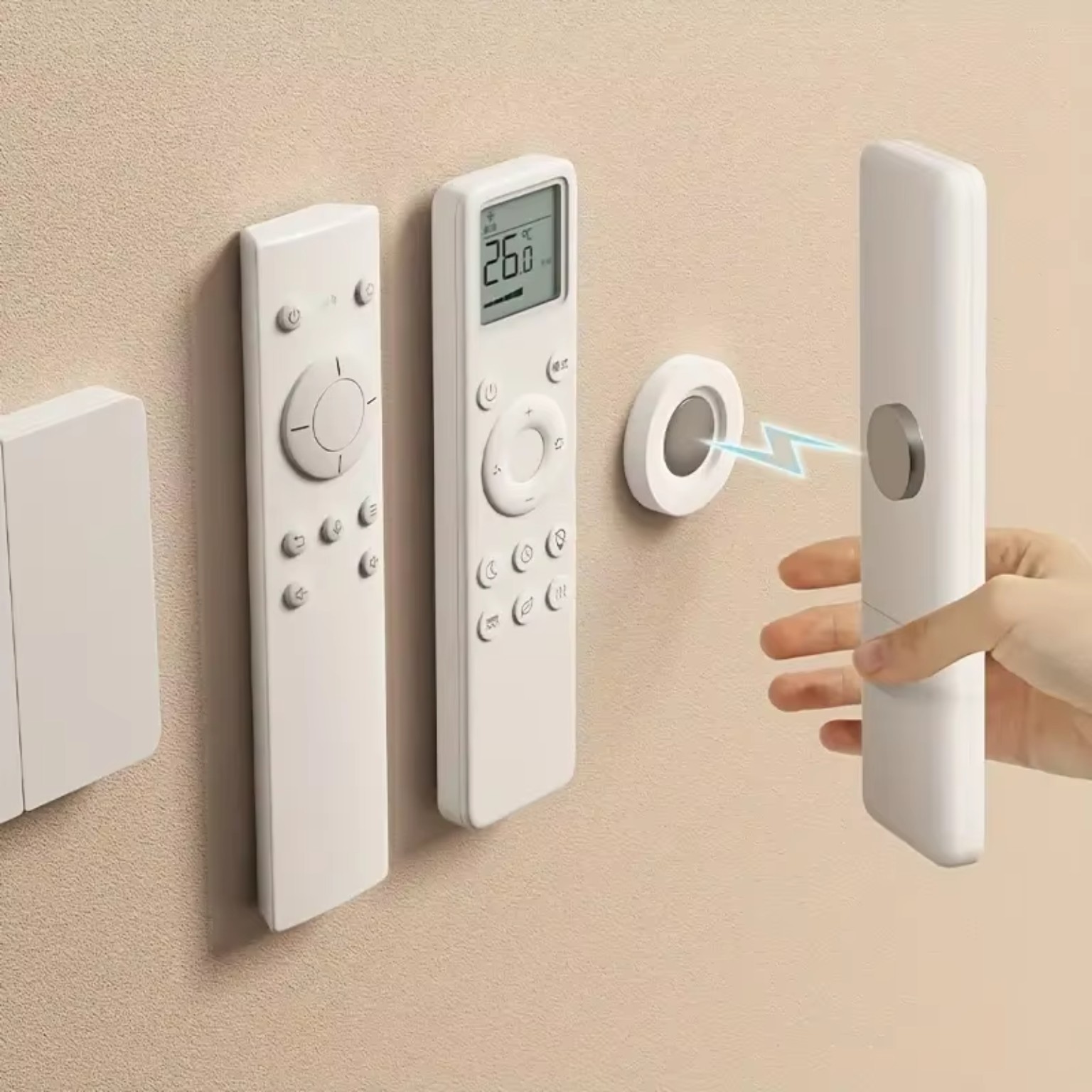 3pcs No-Drill Magnetic Remote Holder product image