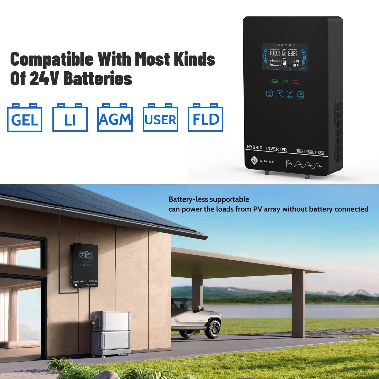 SUMRY HGX Series 4000W 24V Hybrid Solar Inverter product image